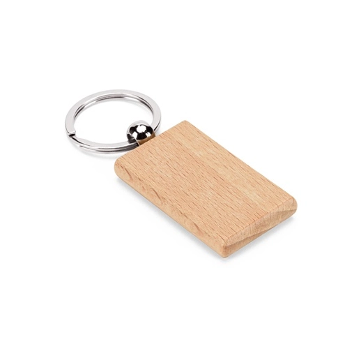 STEWIE. Llavero rectangular de madera de haya