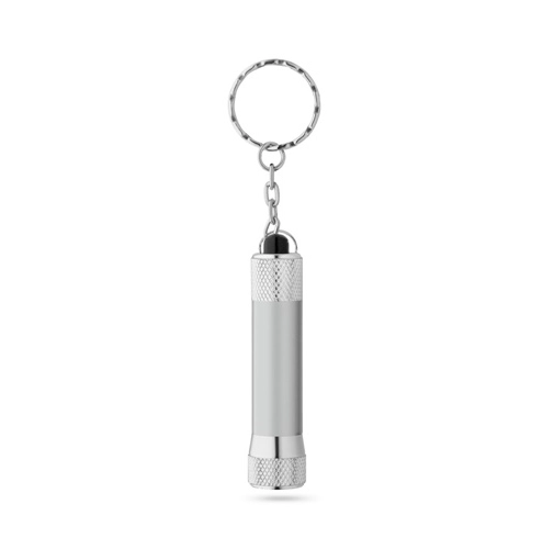 RE-LERGAN. Llavero de aluminio (92% reciclado) con linterna LED de 3 posiciones