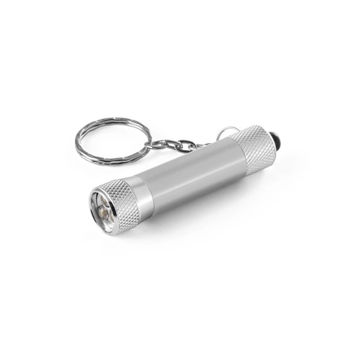 RE-LERGAN. Llavero de aluminio (92% reciclado) con linterna LED de 3 posiciones