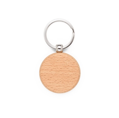 STEWIE ROUND. Llavero redondo de madera de haya