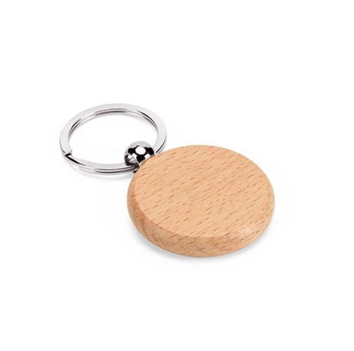 STEWIE ROUND. Llavero redondo de madera de haya