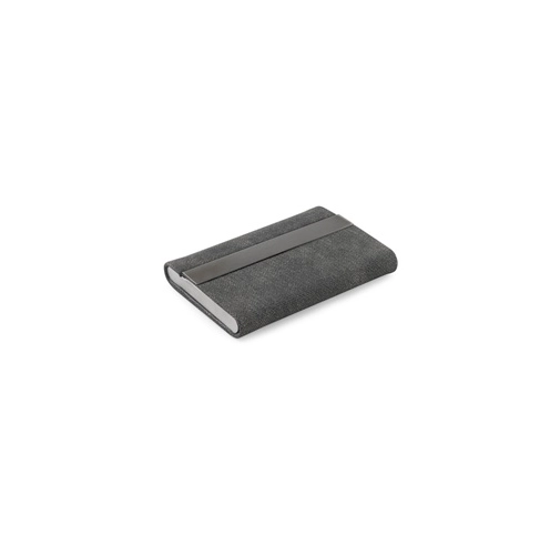 VAUGHN. Set compuesto por un tarjetero y un llavero, ambos de metal y poliéster reciclado (30 % reciclado - rPET)