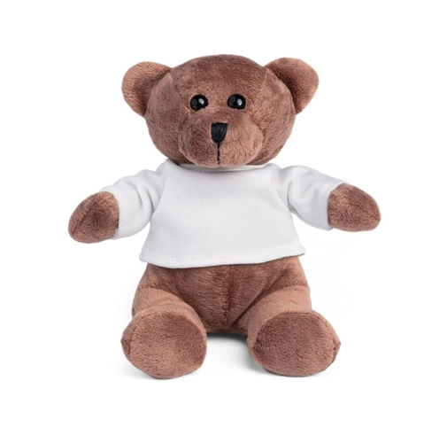 white GRIZZLY. Oso de peluche con camiseta