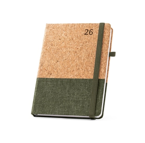 QUENTAL A5. Agenda de corcho y lino