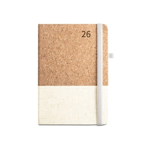 QUENTAL A5. Agenda de corcho y lino