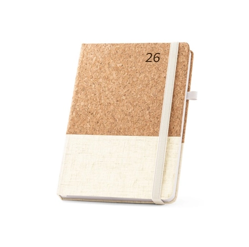 QUENTAL A5. Agenda de corcho y lino
