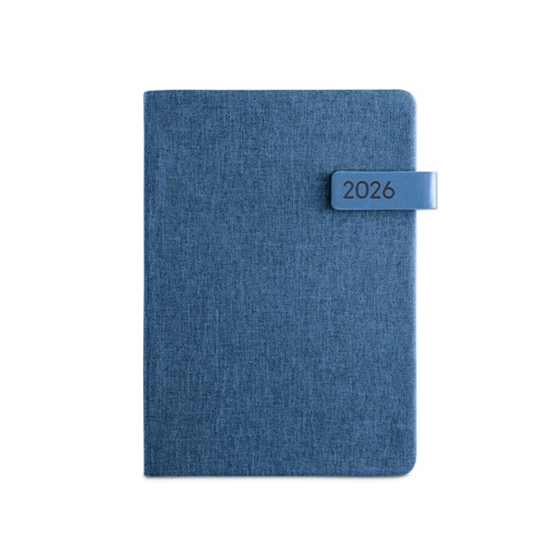 blue ANDRESEN A5. Agenda en poliéster reciclado (100% rPET)