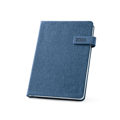blue ANDRESEN A5. Agenda en poliéster reciclado (100% rPET)