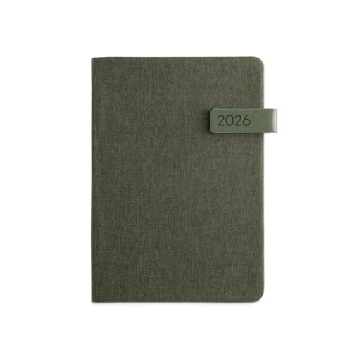 verde oscuro ANDRESEN A5. Agenda en poliéster reciclado (100% rPET)