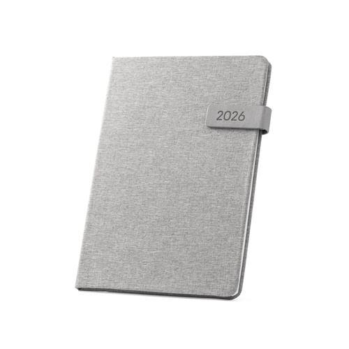gris claro ANDRESEN B5. Agenda en poliéster reciclado (100% rPET)
