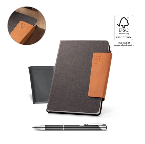 TAGORE A5. Agenda A5 en piel (58% reciclada)