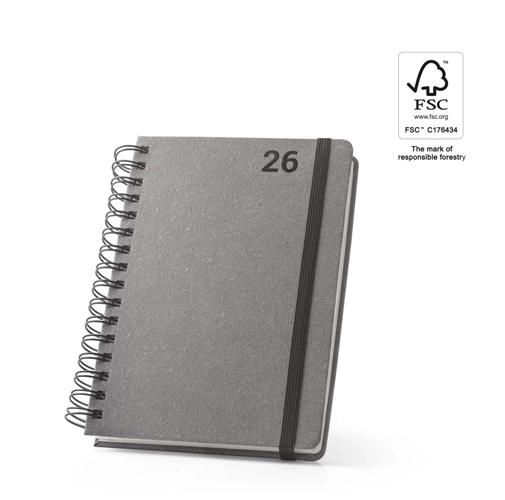 SIMMEL A5. AGENDA A5, CON ANILLAS, DE CUERO (58% RECICLADO)