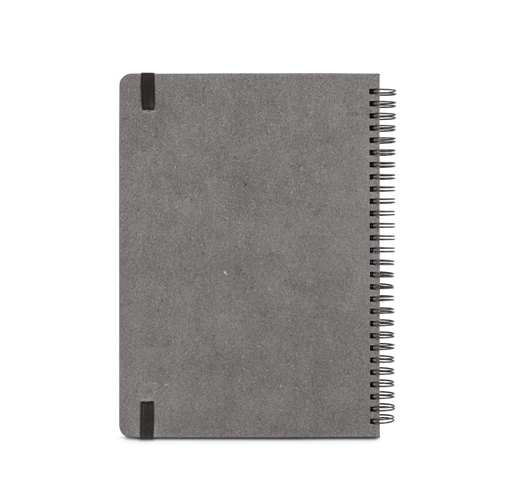 black SIMMEL B5. Agenda B5, con anillas, de cuero (58% reciclado)
