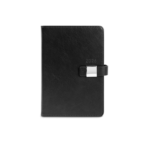black MUSSET A5. Agenda A5 en PU (58% reciclado)
