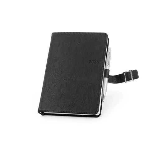 black MUSSET A5. Agenda A5 en PU (58% reciclado)