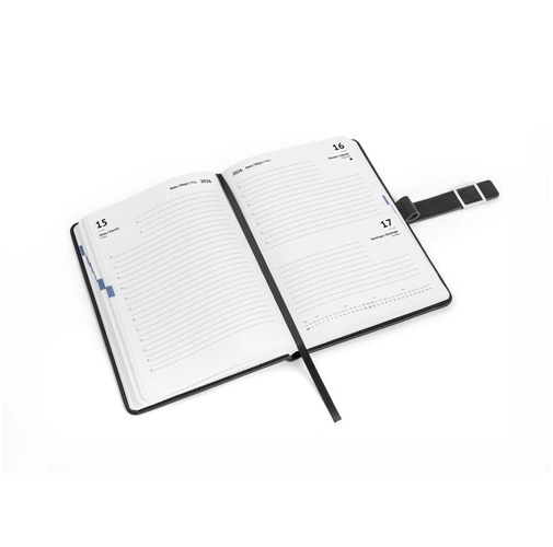 black MUSSET A5. Agenda A5 en PU (58% reciclado)