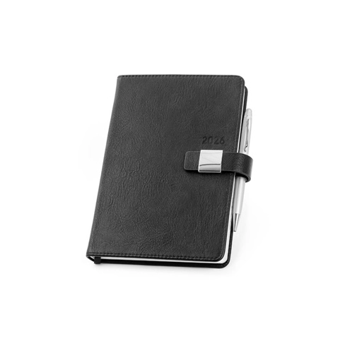 black MUSSET A5. Agenda A5 en PU (58% reciclado)