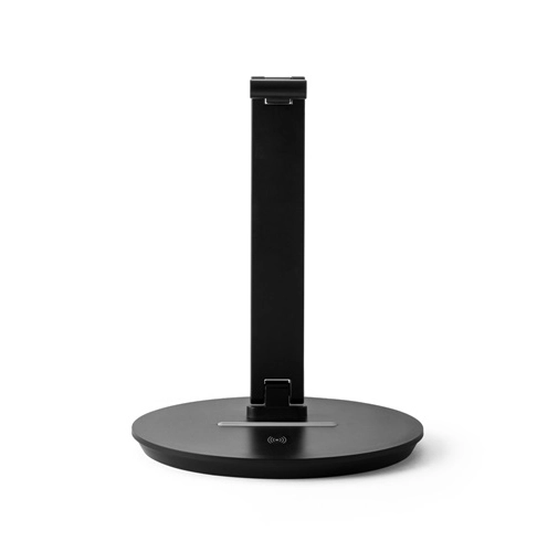 black GERST. Soporte para auriculares en ABS con cargador inalámbrico incorporado