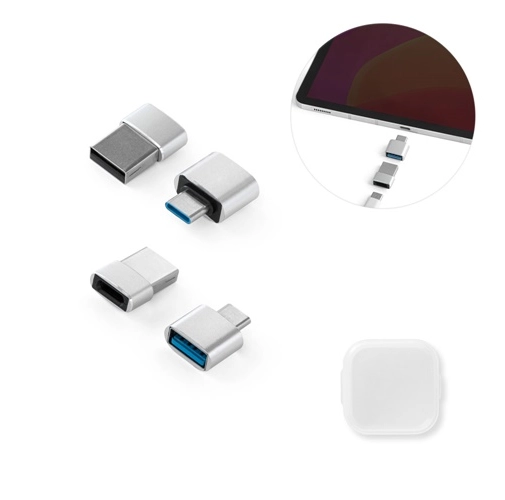 MINSKY. Set de 2 adaptadores USB-A / USB-C de aluminio