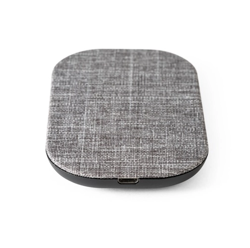 gray RENEWAL CHARGER. Cargador inalámbrico superrápido de 15W, fabricado en PET reciclado (100% rPET)