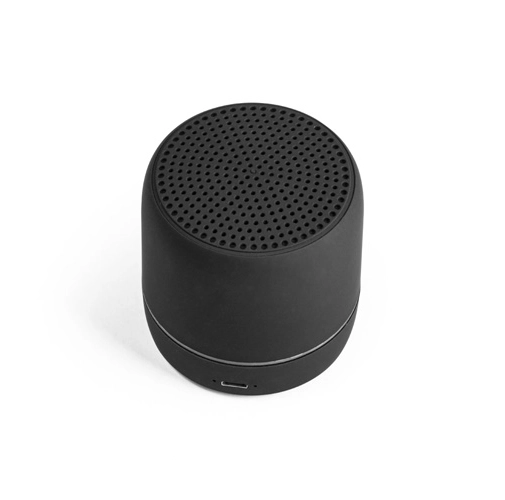 black TURING. Altavoz portátil de 3W con 4 horas de autonomía, fabricado en ABS reciclado (100% rABS)