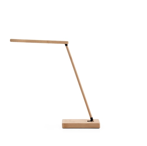 natural MOREY. Lámpara de escritorio plegable con cargador inalámbrico superrápido de 15W en bambú