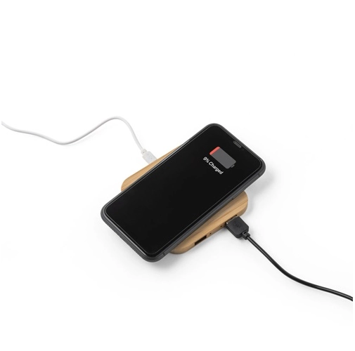 DALTON. Cargador inalámbrico superrápido de 15W, fabricado en bambú