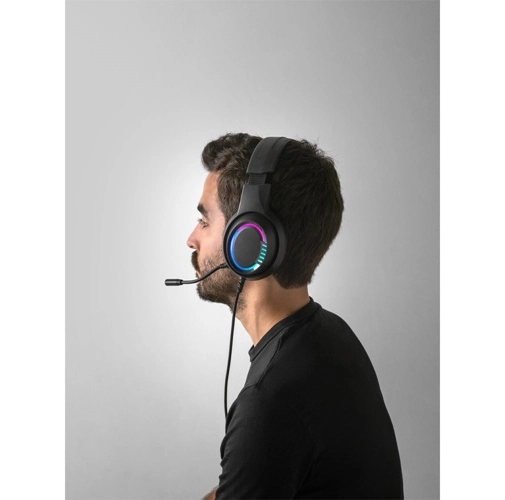 black Thorne Headset RGB. Auriculares gaming ABS con cable de 2m, micrófono y luces LED RGB