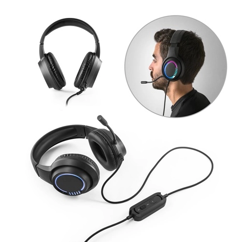 Thorne Headset RGB. Auriculares gaming ABS con cable de 2m, micrófono y luces LED RGB