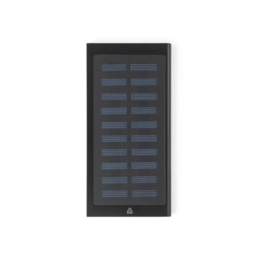 CLERK. Power bank 8\'000 mAh con panel solar en aluminio 100% reciclado