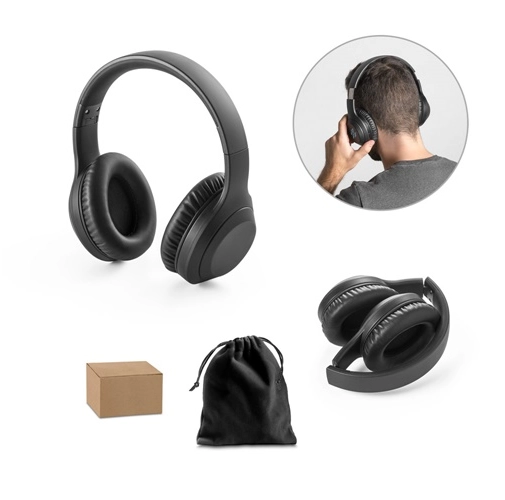 BETTENCOURT. Auriculares inalámbricos plegables con ANC y 15h de autonomía, fabricados en ABS reciclado (100% rABS)