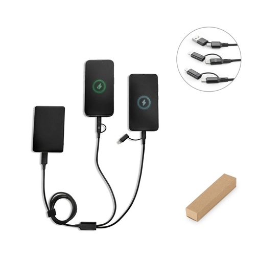 BERTOZZI. CABLE USB SÚPER RÁPIDO 6 EN 1 DE ALUMINIO Y PET RECICLADO