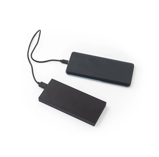 black DOROTHY 5. Power bank 5\'000 mAh fabricado en aluminio reciclado (100% rAL)