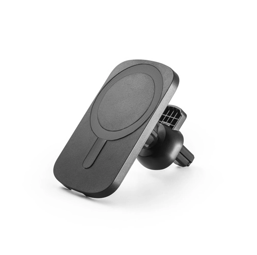 black KOCH. Soporte para smartphone para coche con cargador magnético inalámbrico de 15 W en ABS reciclado (100% rABS)