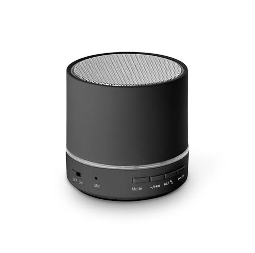 black RE-PEREY. Altavoz portátil de 3 W con 4 h 30 min de autonomía en ABS reciclado (100% rABS)