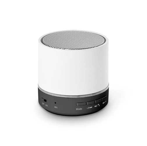 white RE-PEREY. Altavoz portátil de 3 W con 4 h 30 min de autonomía en ABS reciclado (100% rABS)