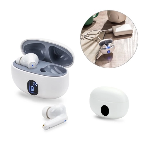 CAETANO. Auriculares inalámbricos con 4 horas de autonomía en ABS reciclado (100% rABS)