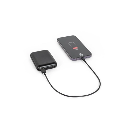 black LEAKEY 8. Batería externa de 8\'000 mAh en ABS reciclado (100% rABS)