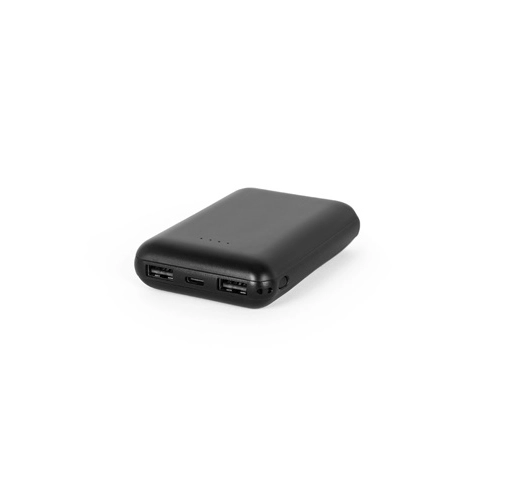 black LEAKEY 8. Batería externa de 8\'000 mAh en ABS reciclado (100% rABS)