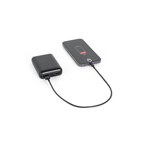 black LEAKEY 10. Batería externa de 10\'000 mAh en ABS reciclado (100% rABS