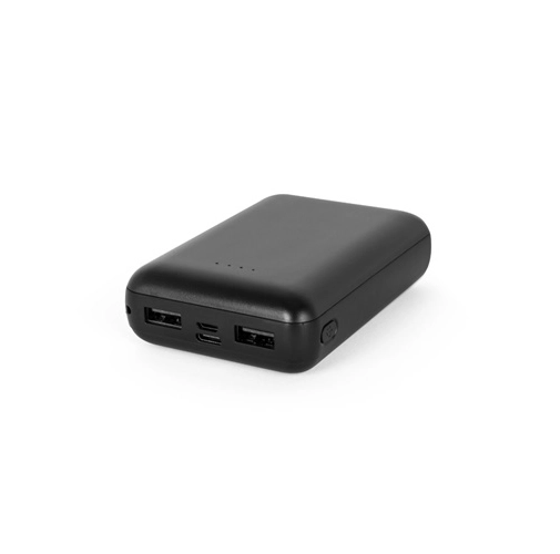 black LEAKEY 10. Batería externa de 10\'000 mAh en ABS reciclado (100% rABS