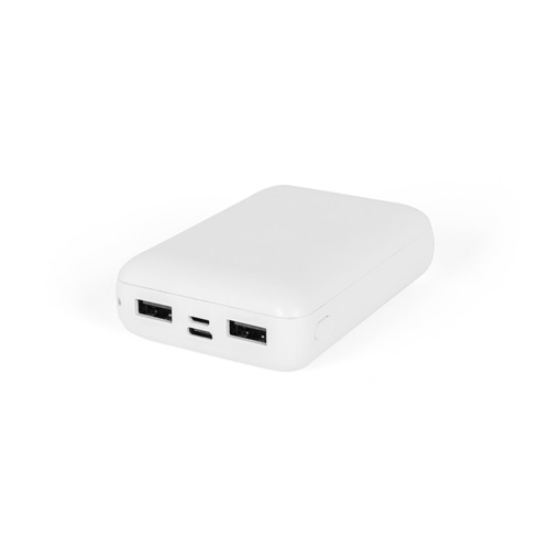 white LEAKEY 10. Batería externa de 10\'000 mAh en ABS reciclado (100% rABS