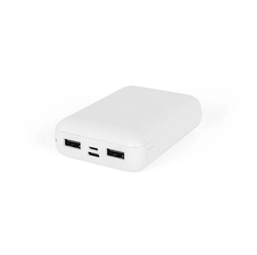 white LEAKEY 10. Batería externa de 10\'000 mAh en ABS reciclado (100% rABS