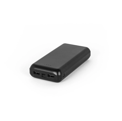 black LEAKEY 20. Batería externa de 20\'000 mAh en ABS reciclado (100% rABS)