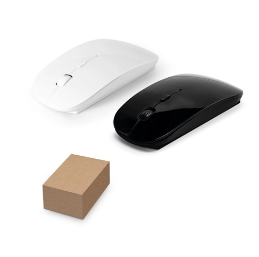 BLACKWELL. Ratón inalámbrico a pilas, fabricado en ABS reciclado (100% rABS)