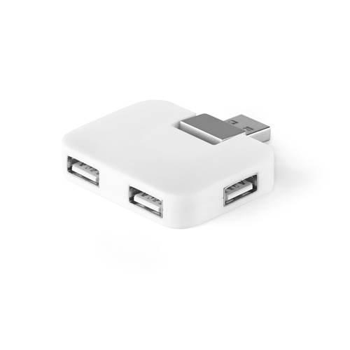 white JANNES. HUB con 4 puertos USB-A, fabricados en ABS