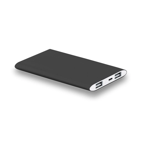 black NOBEL. Power bank 7\'200 mAh, fabricado en aluminio reciclado (100% rAL)