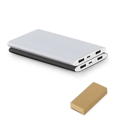 NOBEL. Power bank 7\'200 mAh, fabricado en aluminio reciclado (100% rAL)