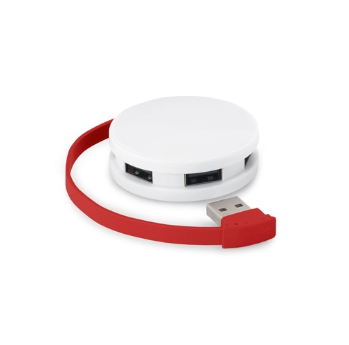 GARDNER. HUB con cable y 4 puertos USB-A, fabricados en ABS