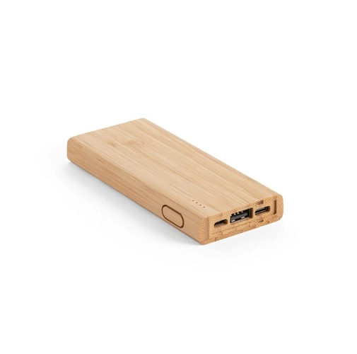 KOHN. Power bank 5\'000 mAh, fabricado en bambú